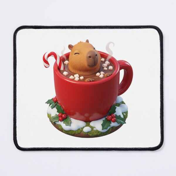 Item preview, Capybara Hot Cocoa Bath Cozy Christmas designed and sold by Thanat Pattern Studio.