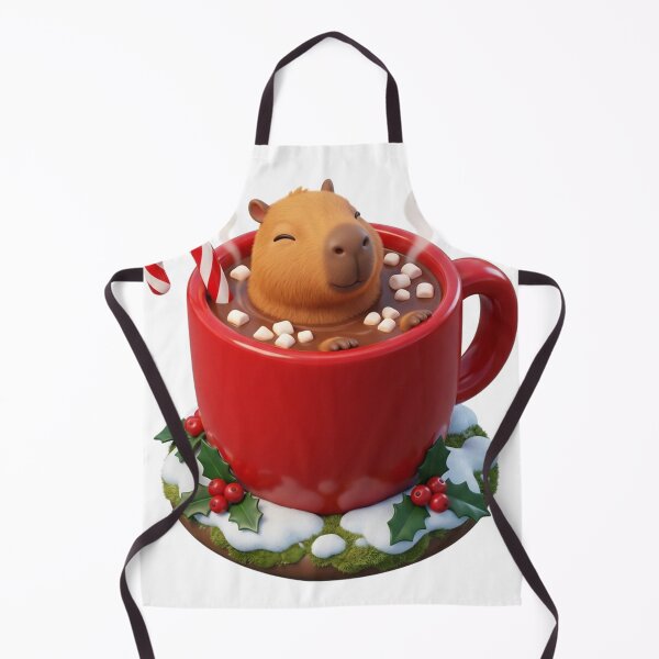 Item preview, Capybara Hot Cocoa Bath Cozy Christmas designed and sold by Thanat Pattern Studio.