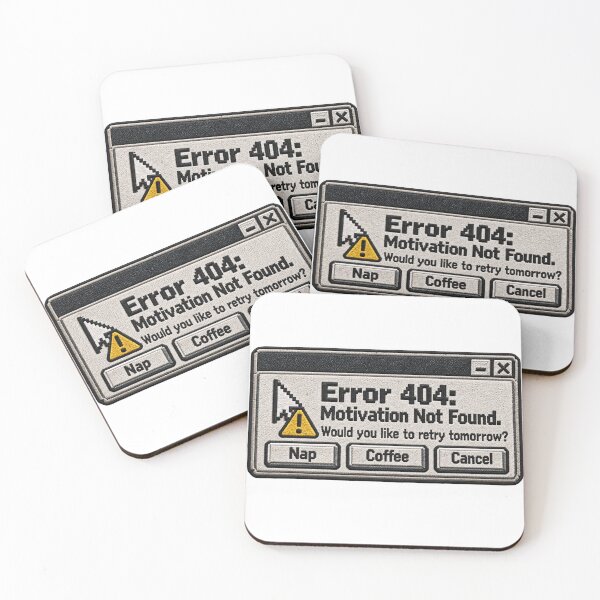 Item preview, Error 404 Motivation Not Found – Funny Retro Computer Embroidery designed and sold by Emoji Emblems.