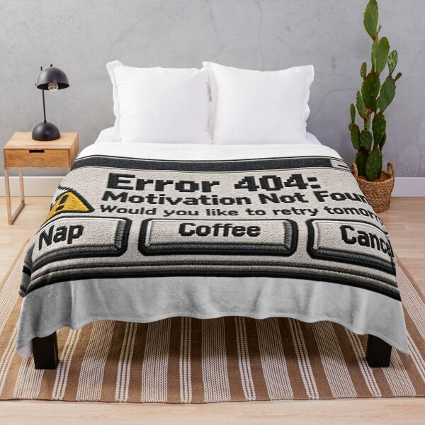 Item preview, Error 404 Motivation Not Found – Funny Retro Computer Embroidery designed and sold by Emoji Emblems.