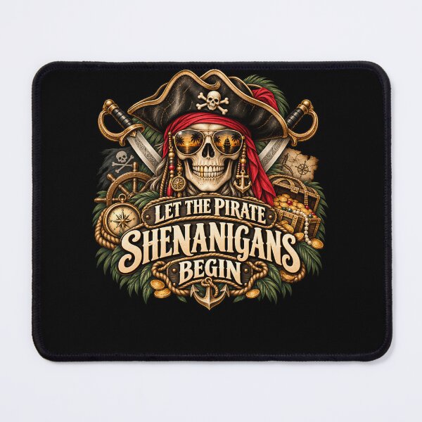 Item preview, Let the Pirate Shenanigans Begin – Funny Pirate Skeleton Treasure Adventure Design designed and sold by PosiMCreations.