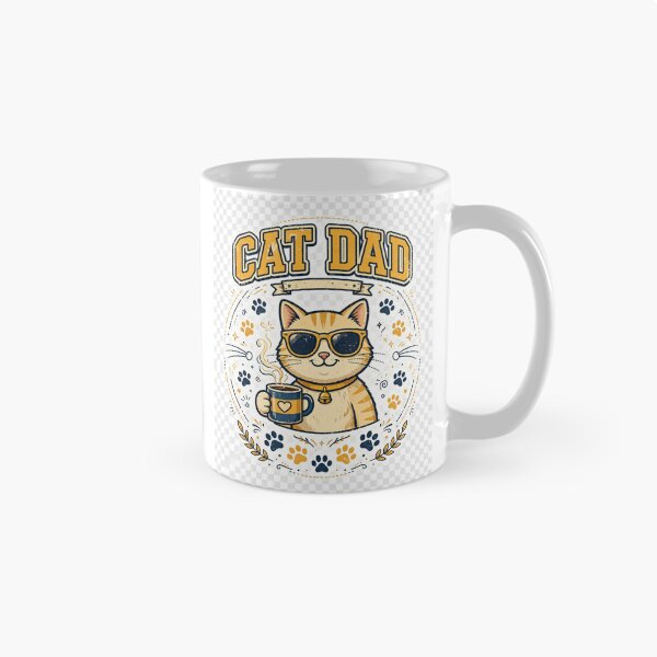 Item preview, Cat Dad Sunglasses Coffee Cute Retro T-Shirt designed and sold by EverydayBadge.