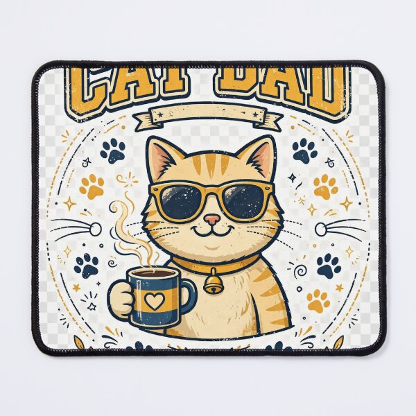 Item preview, Cat Dad Sunglasses Coffee Cute Retro T-Shirt designed and sold by EverydayBadge.