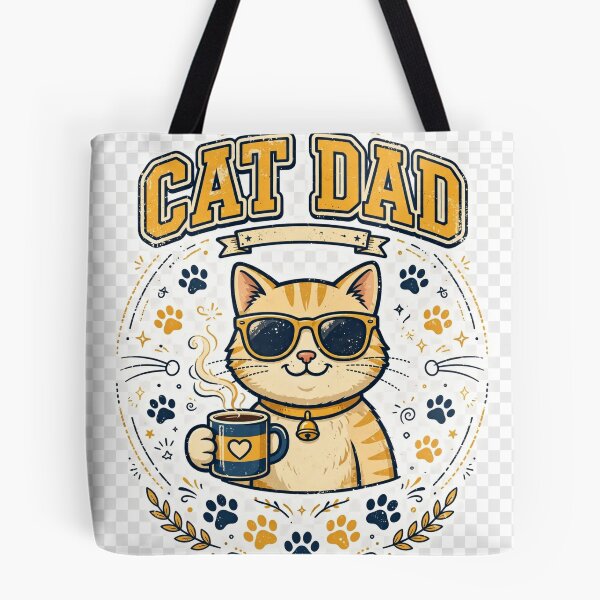 Item preview, Cat Dad Sunglasses Coffee Cute Retro T-Shirt designed and sold by EverydayBadge.