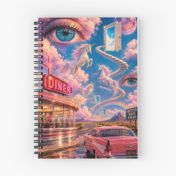 Item preview, Surreal Dreamcore Diner, Unicorns and Cosmic Doors designed and sold by BloomOfDesign.