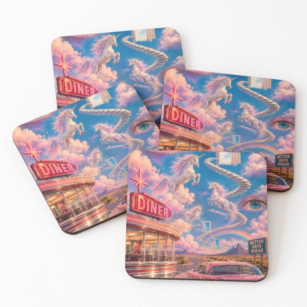 Item preview, Surreal Dreamcore Diner, Unicorns and Cosmic Doors designed and sold by BloomOfDesign.