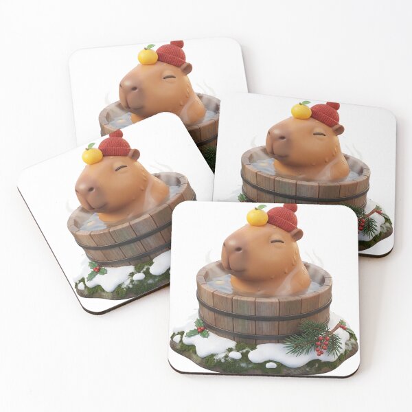 Item preview, Capybara Hot Spring Winter Onsen with Yuzu designed and sold by Thanat Pattern Studio.