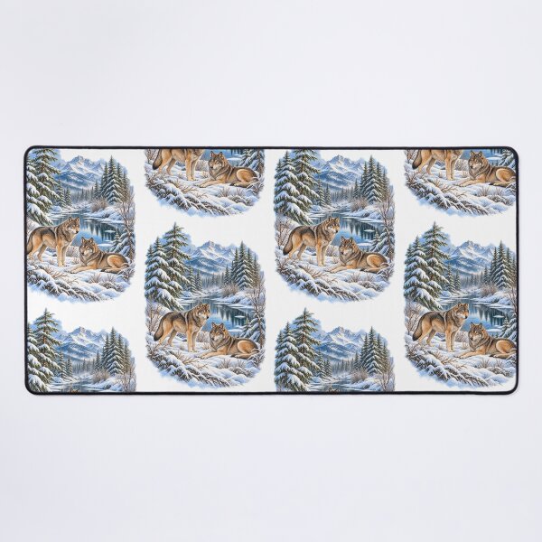 Item preview, Winter Wolves in Snowy Mountain Forest designed and sold by TeeARTHY.