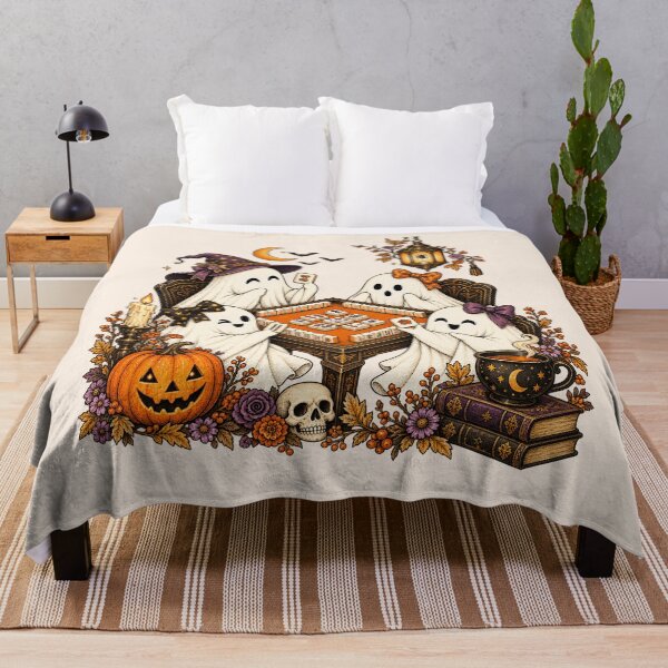 Item preview, Halloween Mahjong, Cute Ghost Mahjong Players, Funny Spooky Season, Autumn Game Night, Mahjong Lover Gift designed and sold by Quiajia.