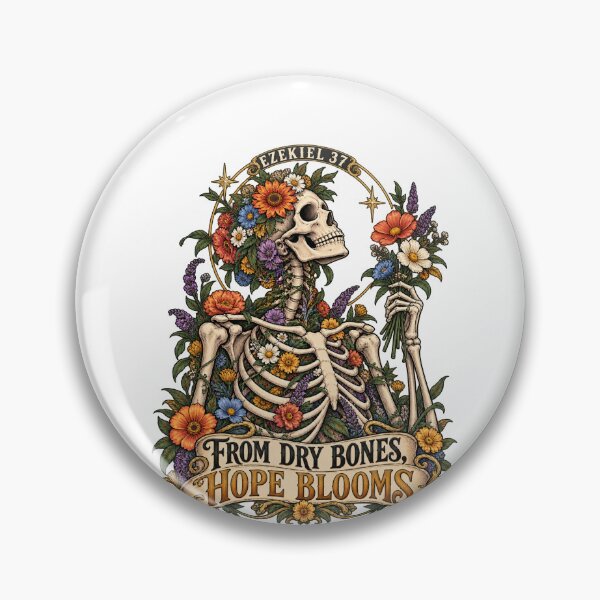 Item preview, Vintage Floral Skeleton Hope Blooms Inspirational Art designed and sold by LandFinStudio.