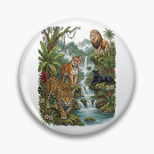Item preview, Tropical Jungle Wild Big Cats Illustration designed and sold by TeeARTHY.