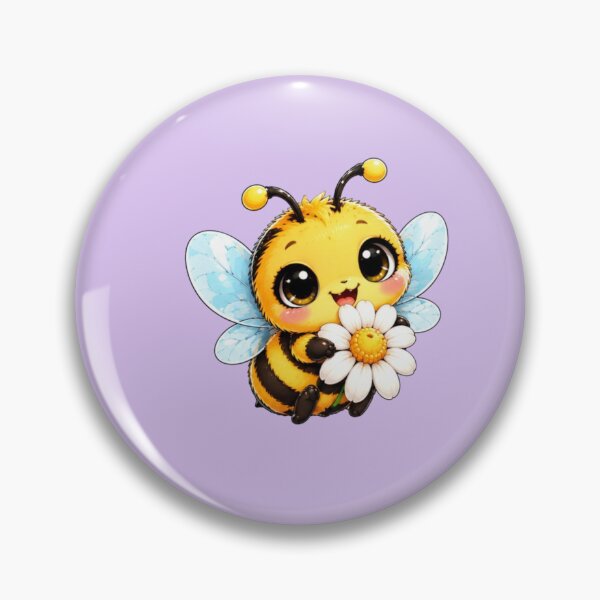 Item preview, Cute Kawaii Bee with Daisy – Adorable Bumblebee designed and sold by MushArtist.