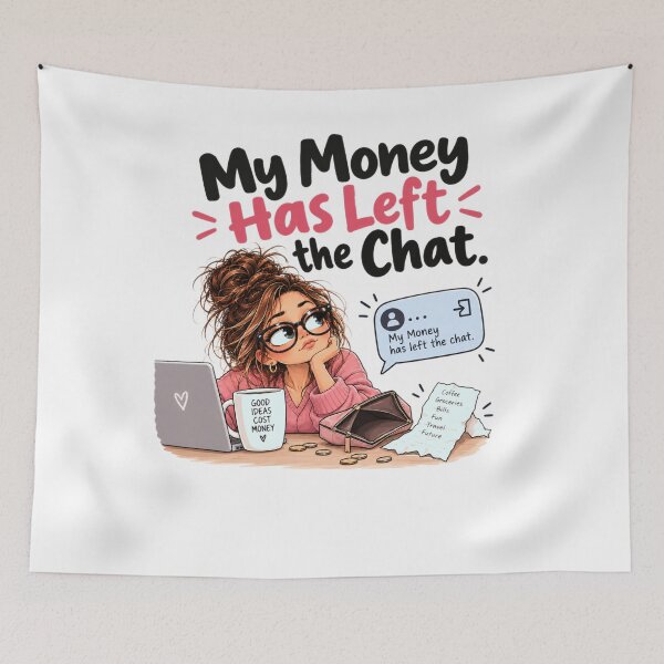 Item preview, My Money Has Left the Chat – Funny Money Humor Shirt designed and sold by MotylekAnia.
