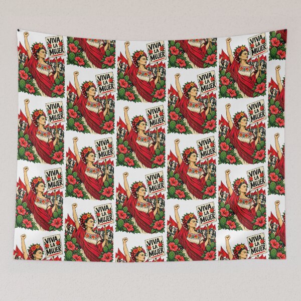 Item preview, Frida kahlo  Viva La Mujer Feminist Floral Art designed and sold by TeeARTHY.