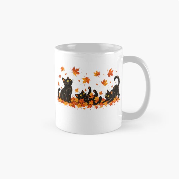 Item preview, Black Cats Playing in Fall Leaves Thanksgiving Autumn designed and sold by Kladhadredo.