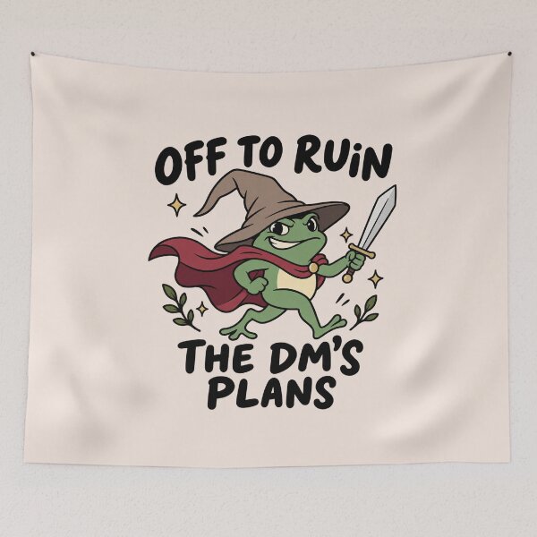 Item preview, Off to Ruin the DM's Plans, Funny Tabletop RPG Humor, Frog Wizard, Fantasy Adventure designed and sold by Quiajia.