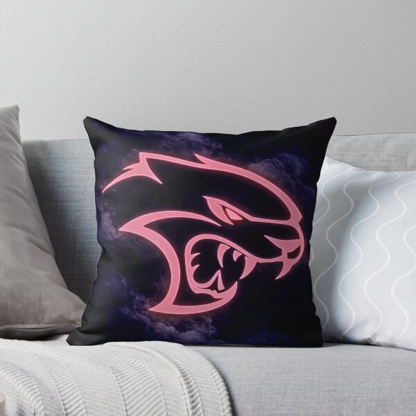 Item preview, Neon Hellcat Glowing Logo Poster Pink Smoke Automotive Art designed and sold by trekxtherex.