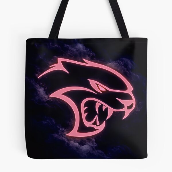 Item preview, Neon Hellcat Glowing Logo Poster Pink Smoke Automotive Art designed and sold by trekxtherex.