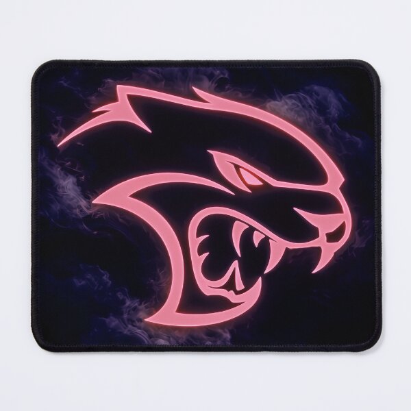 Item preview, Neon Hellcat Glowing Logo Poster Pink Smoke Automotive Art designed and sold by trekxtherex.