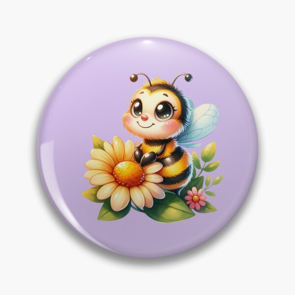 Item preview, Cute Kawaii Bee with Daisy – Adorable Bumblebee designed and sold by MushArtist.