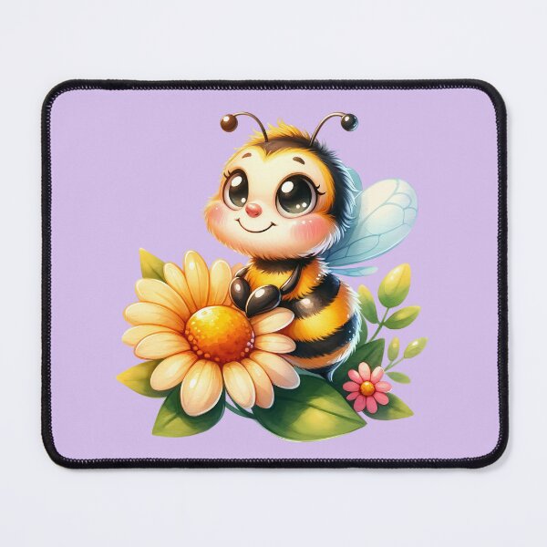 Item preview, Cute Kawaii Bee with Daisy – Adorable Bumblebee designed and sold by MushArtist.