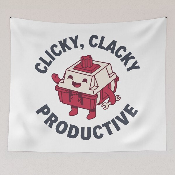 Item preview, Clicky Clacky Productive Funny Mechanical Keyboard Switch Wrench T-Shirt designed and sold by Design-Pro-21.