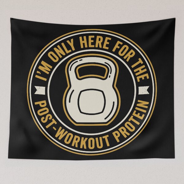 Item preview, I'm Only Here for the Post Workout Protein Funny Kettlebell Gym Fitness T-Shirt designed and sold by Design-Pro-21.