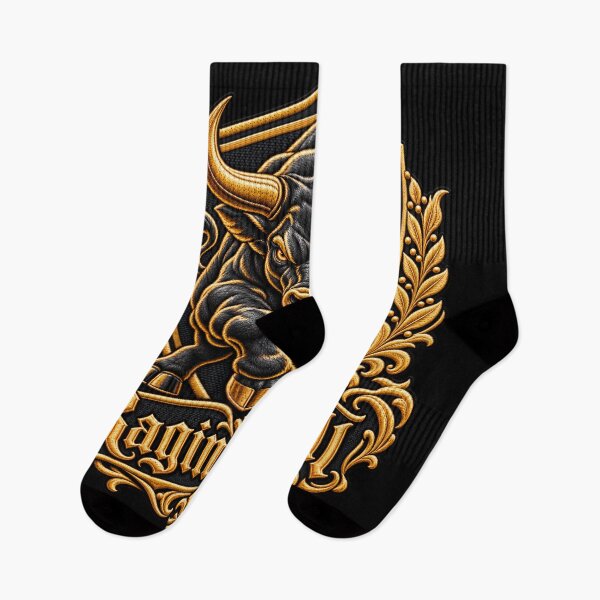 Item preview, Raging Bull Embroidery – Gothic Gold Bull Crest Streetwear Design designed and sold by Emoji Emblems.
