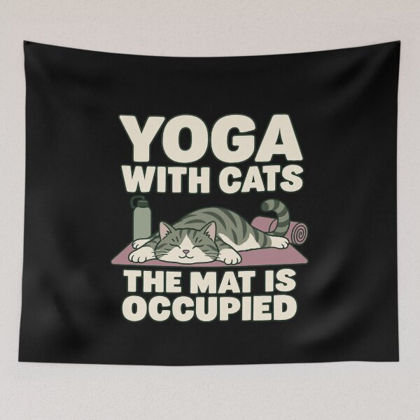 Item preview, Yoga Cat Lover Cat Mom Home Practice Yoga Mat designed and sold by AndreasMei.