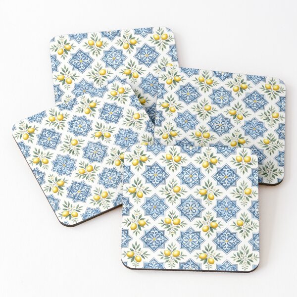 Item preview, Mediterranean Lemon Ceramic Tile Pattern designed and sold by Sybille-Yates.