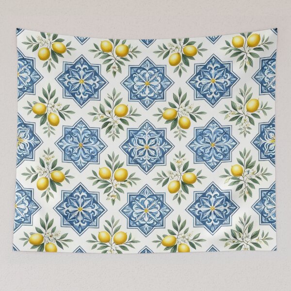 Item preview, Mediterranean Lemon Ceramic Tile Pattern designed and sold by Sybille-Yates.