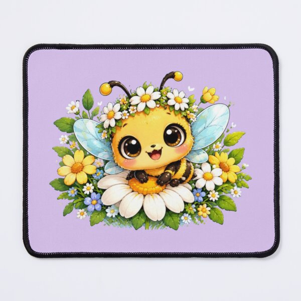 Item preview, Cute Kawaii Bee with Daisy – Adorable Bumblebee designed and sold by MushArtist.
