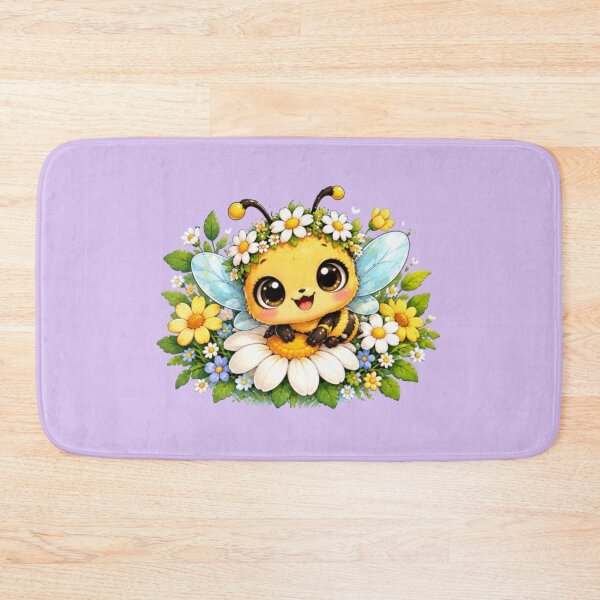 Item preview, Cute Kawaii Bee with Daisy – Adorable Bumblebee designed and sold by MushArtist.