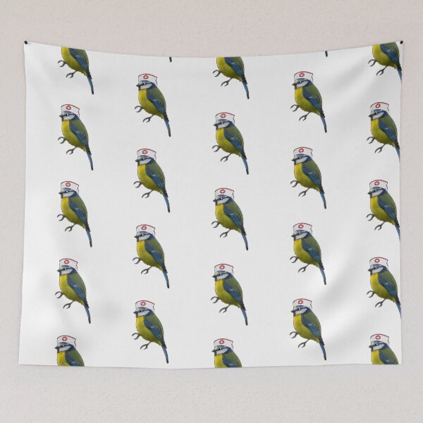 Item preview, Tim the tit bird in nurse hat- animalzinhats designed and sold by Ashley’sAnimalz.