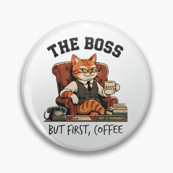 Item preview, The Cat Boss enjoying cup of Coffee in the morning before starting work designed and sold by Afnan Store.