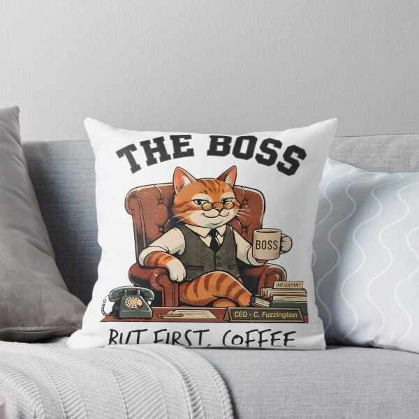 Item preview, The Cat Boss enjoying cup of Coffee in the morning before starting work designed and sold by Afnan Store.