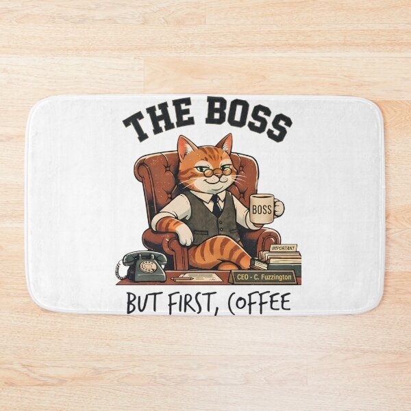 Item preview, The Cat Boss enjoying cup of Coffee in the morning before starting work designed and sold by Afnan Store.