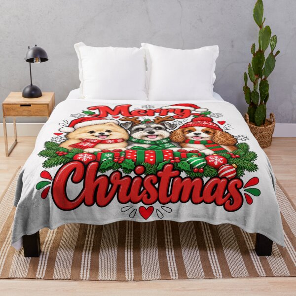 Item preview, Merry Christmas Dogs Pomeranian Schnauzer Cavalier Holiday Gift designed and sold by DYALEEZ-XCR.