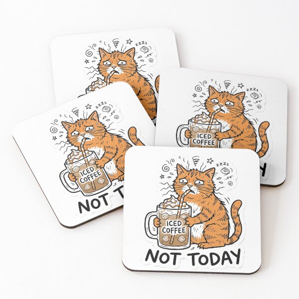 Item preview, Stressed Orange Cat Iced Coffee Not Today designed and sold by SnapStickerHub.