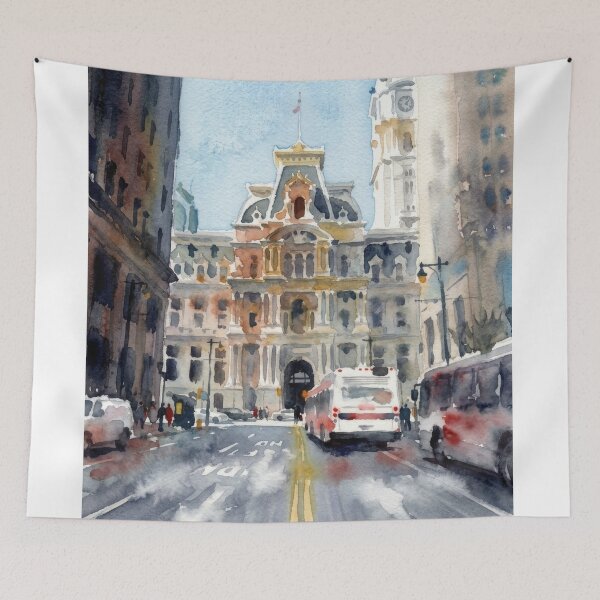 Item preview, Philadelphia City Hall Urban Watercolor designed and sold by caracatita75.