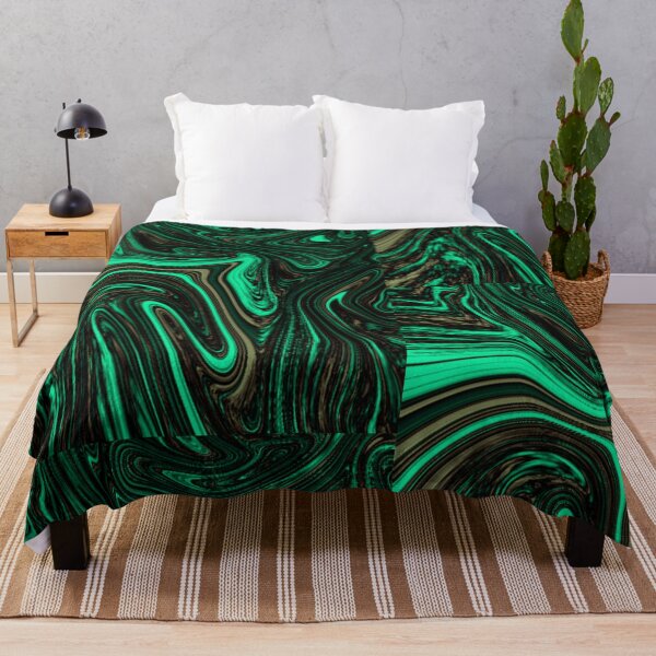 Item preview, Emerald Green and Black Abstract Marble Swirls designed and sold by hyjnstudios-7.