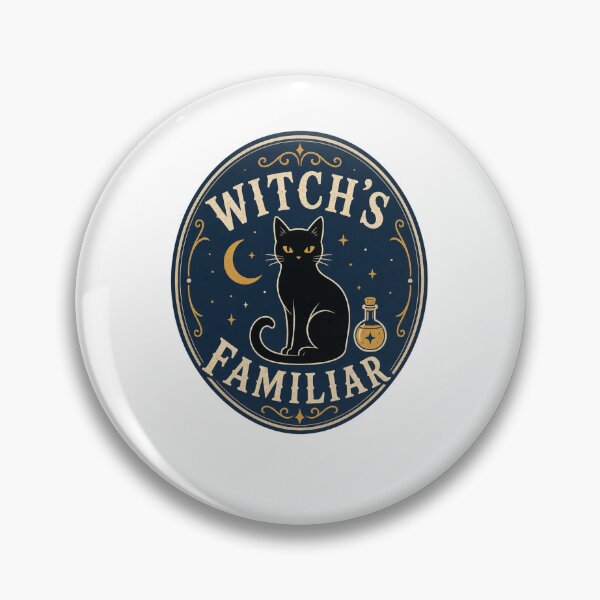 Item preview, Witch’s Familiar Black Cat Crest designed and sold by MOSIDRIP™.