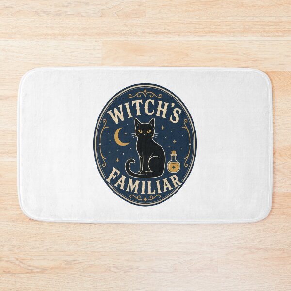 Item preview, Witch’s Familiar Black Cat Crest designed and sold by MOSIDRIP™.