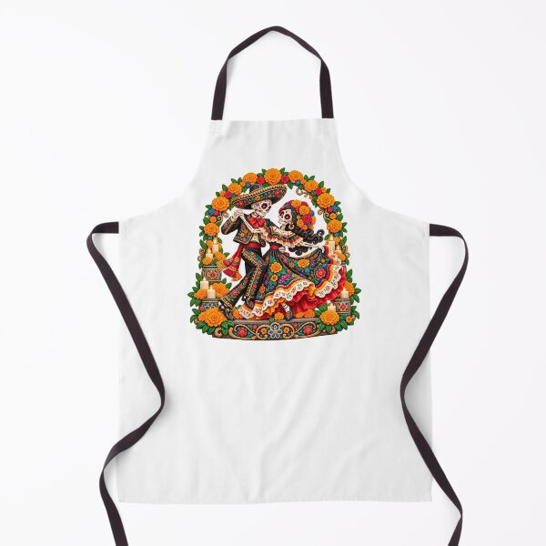 Item preview, Day of the Dead Dancing Skeleton Couple Floral Art designed and sold by LandFinStudio.