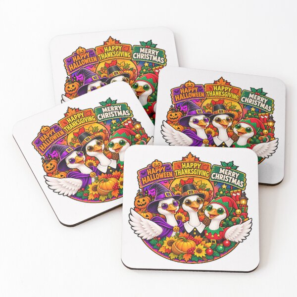 Item preview, Happy Halloween Happy Thanksgiving Merry Christmas Holiday Geese designed and sold by DYALEEZ-XCR.