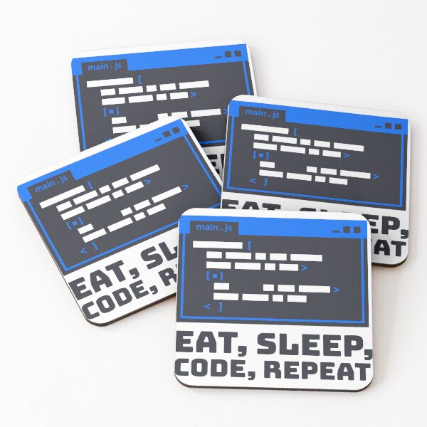 Item preview, Eat Sleep Code Repeat Programmer Slogan Blue Code Editor T-Shirt designed and sold by Design-Pro-21.