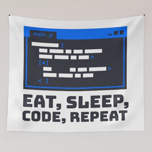 Item preview, Eat Sleep Code Repeat Programmer Slogan Blue Code Editor T-Shirt designed and sold by Design-Pro-21.