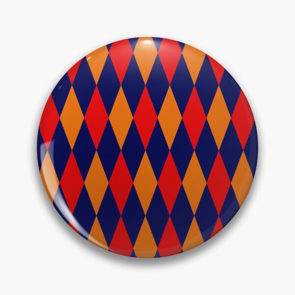 Item preview, Red Orange On Navy Blue Harlequin Diamonds Pattern   designed and sold by PatternTitan.
