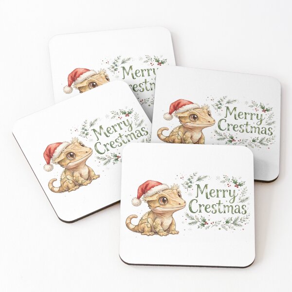 Item preview, Merry Crestmas Sticker, Crested Gecko Christmas Sticker, Cute Reptile Holiday Decal designed and sold by LunaAdventurer.