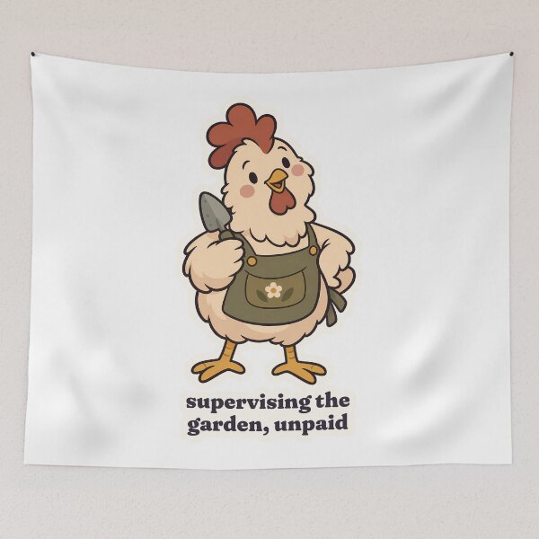 Item preview, Backyard Chicken Supervising the Garden, Unpaid designed and sold by OuqCreations.